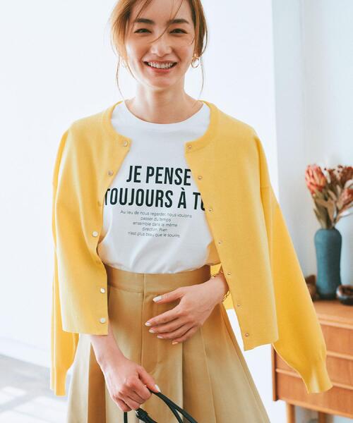 OPAQUE.CLIP（オペークドットクリップ）の「アソートロゴTシャツ【洗濯機洗い可】（Tシャツ/カットソー・レディース・ホワイト/チャコールグレー/ホワイト系1/ピンク系1・36/38/40/42）」の7枚目の写真