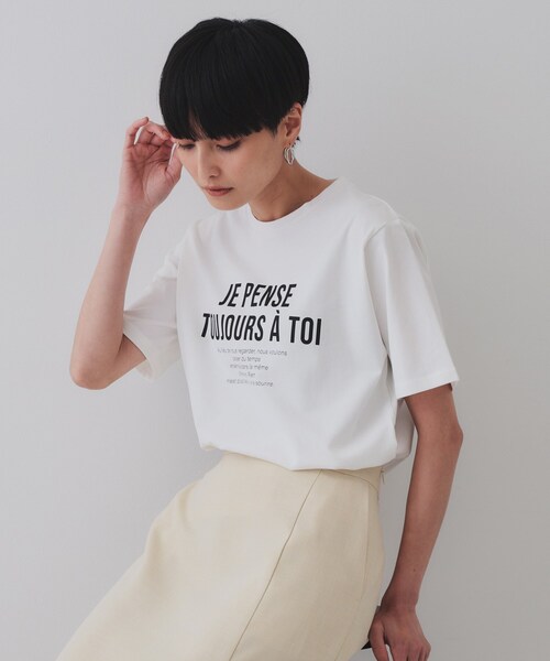 OPAQUE.CLIP（オペークドットクリップ）の「アソートロゴTシャツ【洗濯機洗い可】（Tシャツ/カットソー・レディース・ホワイト/チャコールグレー/ホワイト系1/ピンク系1・36/38/40/42）」の10枚目の写真