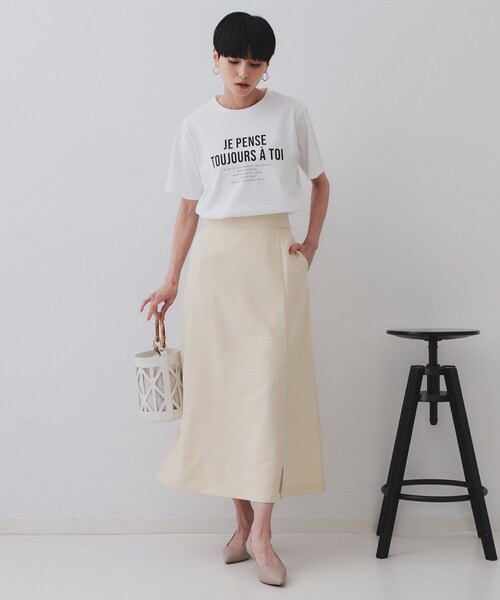 OPAQUE.CLIP（オペークドットクリップ）の「アソートロゴTシャツ【洗濯機洗い可】（Tシャツ/カットソー・レディース・ホワイト/チャコールグレー/ホワイト系1/ピンク系1・36/38/40/42）」の12枚目の写真