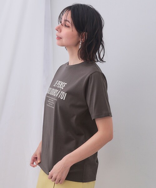 OPAQUE.CLIP（オペークドットクリップ）の「アソートロゴTシャツ【洗濯機洗い可】（Tシャツ/カットソー・レディース・ホワイト/チャコールグレー/ホワイト系1/ピンク系1・36/38/40/42）」の14枚目の写真