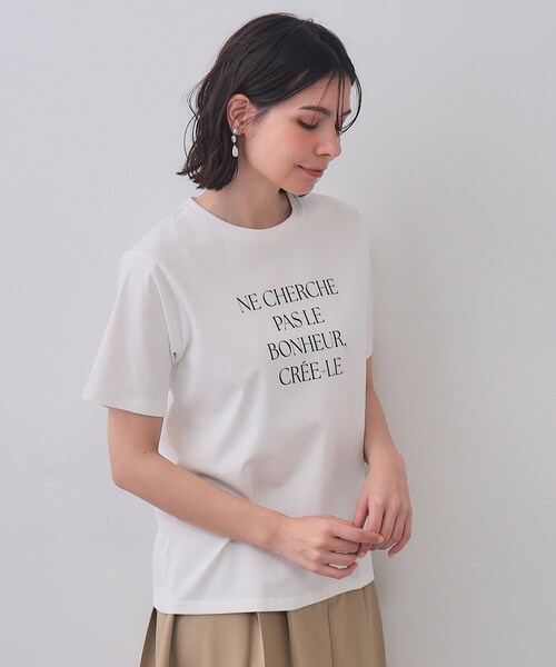 OPAQUE.CLIP（オペークドットクリップ）の「アソートロゴTシャツ【洗濯機洗い可】（Tシャツ/カットソー・レディース・ホワイト/チャコールグレー/ホワイト系1/ピンク系1・36/38/40/42）」の18枚目の写真
