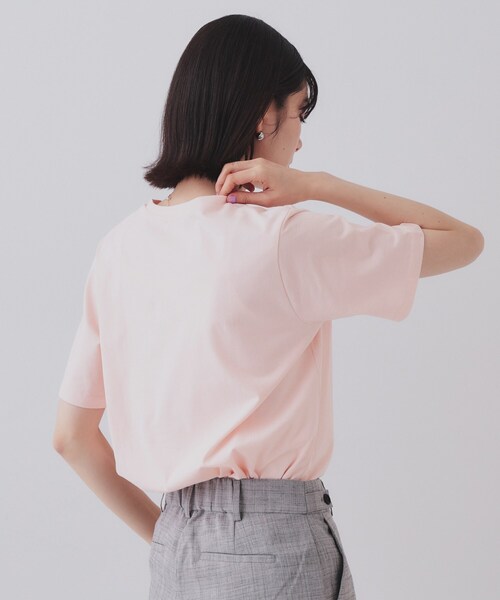 OPAQUE.CLIP（オペークドットクリップ）の「アソートロゴTシャツ【洗濯機洗い可】（Tシャツ/カットソー・レディース・ホワイト/チャコールグレー/ホワイト系1/ピンク系1・36/38/40/42）」の22枚目の写真