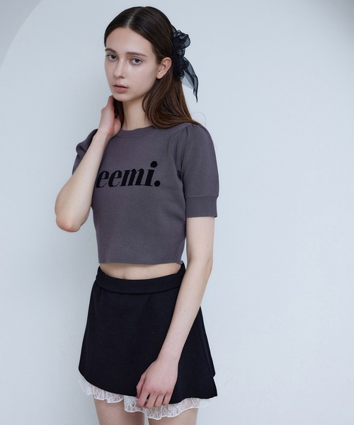 Seemi. byNICECLAUP( シーミーバイナイスクラップ)の「【Seemi.】ロゴ入りニット(ニット/セーター・レディース・ブラック/オフホワイト/チャコールグレー・FREE)」の3枚目の写真
