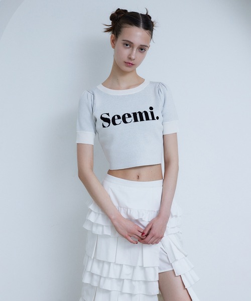 Seemi. byNICECLAUP( シーミーバイナイスクラップ)の「【Seemi.】ロゴ入りニット(ニット/セーター・レディース・ブラック/オフホワイト/チャコールグレー・FREE)」の15枚目の写真