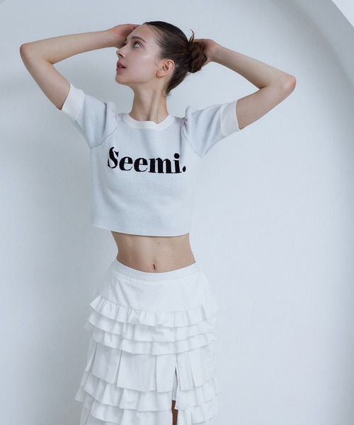 Seemi. byNICECLAUP( シーミーバイナイスクラップ)の「【Seemi.】ロゴ入りニット(ニット/セーター・レディース・ブラック/オフホワイト/チャコールグレー・FREE)」の16枚目の写真