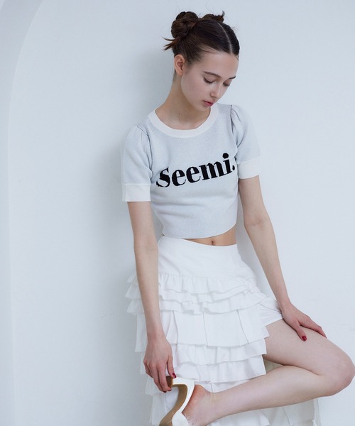 Seemi. byNICECLAUP( シーミーバイナイスクラップ)の「【Seemi.】ロゴ入りニット(ニット/セーター・レディース・ブラック/オフホワイト/チャコールグレー・FREE)」の17枚目の写真