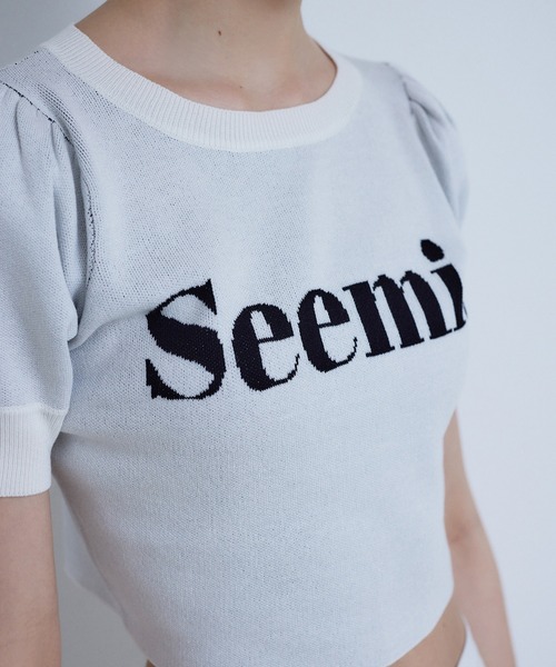 Seemi. byNICECLAUP( シーミーバイナイスクラップ)の「【Seemi.】ロゴ入りニット(ニット/セーター・レディース・ブラック/オフホワイト/チャコールグレー・FREE)」の19枚目の写真