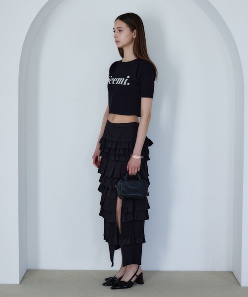 Seemi. byNICECLAUP( シーミーバイナイスクラップ)の「【Seemi.】ロゴ入りニット(ニット/セーター・レディース・ブラック/オフホワイト/チャコールグレー・FREE)」の5枚目の写真