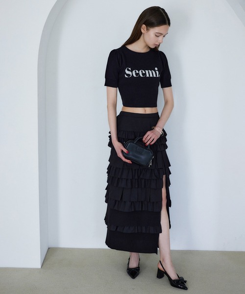 Seemi. byNICECLAUP( シーミーバイナイスクラップ)の「【Seemi.】ロゴ入りニット(ニット/セーター・レディース・ブラック/オフホワイト/チャコールグレー・FREE)」の8枚目の写真