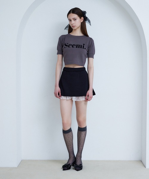 Seemi. byNICECLAUP( シーミーバイナイスクラップ)の「【Seemi.】ロゴ入りニット(ニット/セーター・レディース・ブラック/オフホワイト/チャコールグレー・FREE)」の20枚目の写真