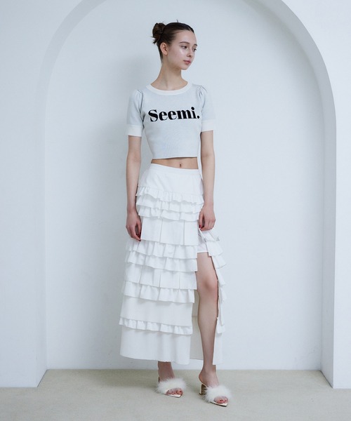 Seemi. byNICECLAUP( シーミーバイナイスクラップ)の「【Seemi.】ロゴ入りニット(ニット/セーター・レディース・ブラック/オフホワイト/チャコールグレー・FREE)」の13枚目の写真