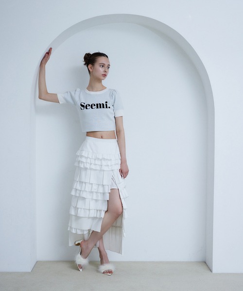 Seemi. byNICECLAUP( シーミーバイナイスクラップ)の「【Seemi.】ロゴ入りニット(ニット/セーター・レディース・ブラック/オフホワイト/チャコールグレー・FREE)」の11枚目の写真