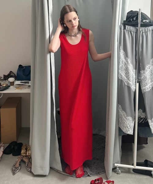 yae（ヤエ）の「2way U-neck sleeve dress / 2wayUネックスリーブレスドレス（ワンピース・レディース・ブラック/ブラウン/レッド・36/38）」の21枚目の写真