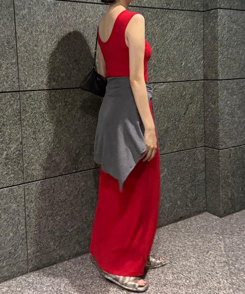 yae（ヤエ）の「2way U-neck sleeve dress / 2wayUネックスリーブレスドレス（ワンピース・レディース・ブラック/ブラウン/レッド・36/38）」の20枚目の写真