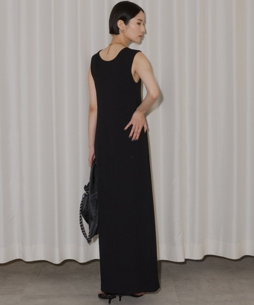 2way U-neck sleeve dress / 2wayUネックスリーブレスドレス