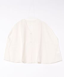 WEB限定麻調シアーテントブラウス