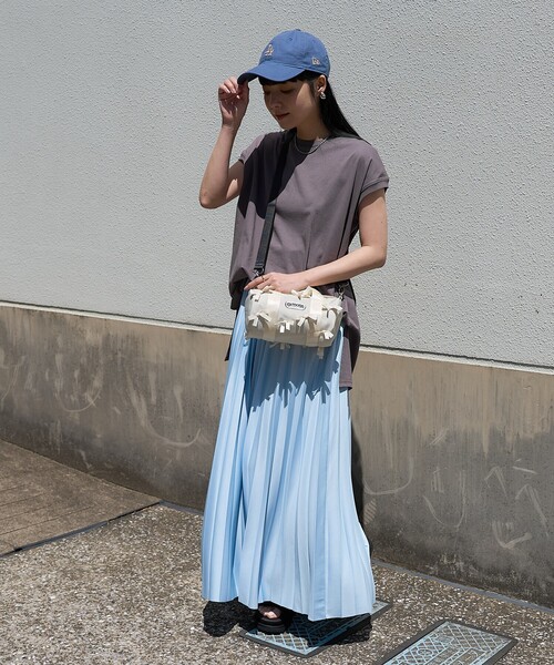 FREAK'S STORE（フリークスストア）の「フレンチスリーブチュニック（Tシャツ/カットソー・レディース・ブラック/ブルーグリーン/オフホワイト/グレー/ブルー・ﾌﾘ-）」の6枚目の写真