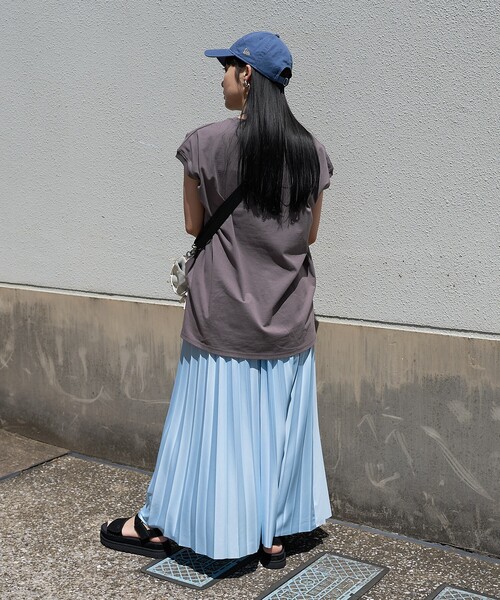 FREAK'S STORE（フリークスストア）の「フレンチスリーブチュニック（Tシャツ/カットソー・レディース・ブラック/ブルーグリーン/オフホワイト/グレー/ブルー・ﾌﾘ-）」の8枚目の写真