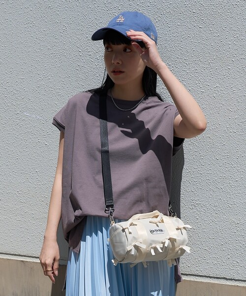 FREAK'S STORE（フリークスストア）の「フレンチスリーブチュニック（Tシャツ/カットソー・レディース・ブラック/ブルーグリーン/オフホワイト/グレー/ブルー・ﾌﾘ-）」の10枚目の写真