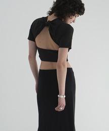 CLANE | BACK OPEN RIBBON TOPS(Tシャツ/カットソー)