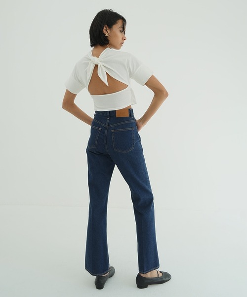 BACK OPEN RIBBON TOPS（Tシャツ/カットソー）｜CLANE（クラネ