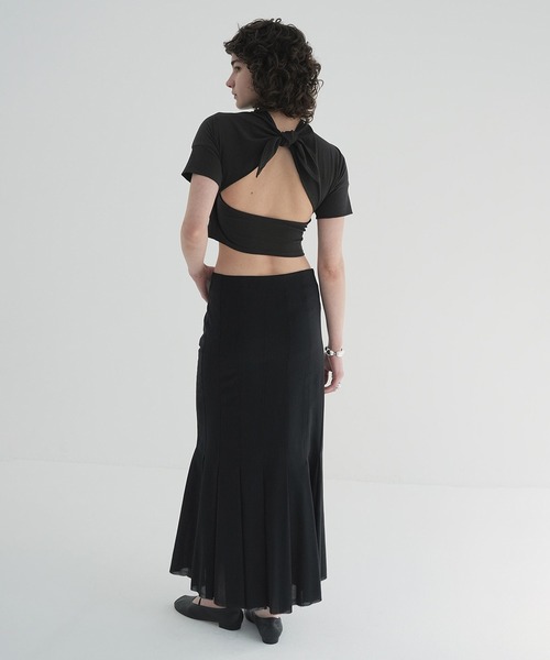 セール】BACK OPEN RIBBON TOPS（Tシャツ/カットソー）｜CLANE