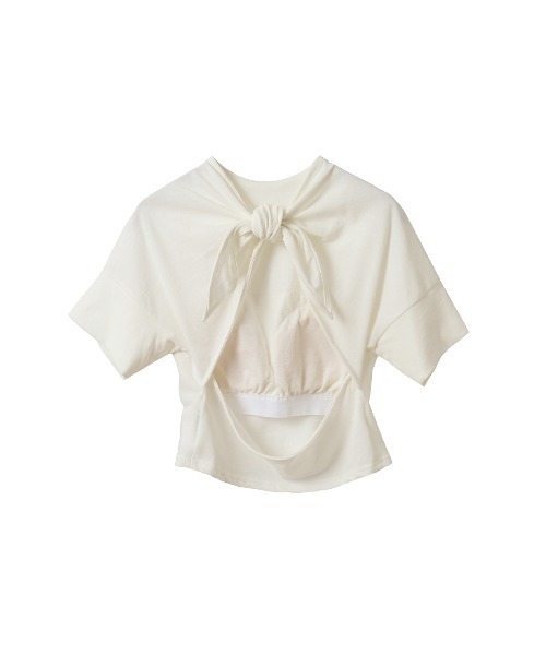 セール】BACK OPEN RIBBON TOPS（Tシャツ/カットソー）｜CLANE（クラネ