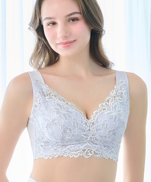 BRADELIS NEWYORK(ブラデリスニューヨーク)の「ビューティフルレースハートフルカップブラ25 ブラデリス 補正下着 補整(ブラジャー・レディース・ピンクベージュ/ブルー/グレー・M/L/LL/3L/4L/5L/S)」の3枚目の写真
