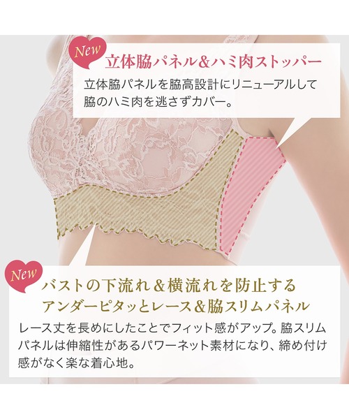 BRADELIS NEWYORK(ブラデリスニューヨーク)の「ビューティフルレースハートフルカップブラ25 ブラデリス 補正下着 補整(ブラジャー・レディース・ピンクベージュ/ブルー/グレー・M/L/LL/3L/4L/5L/S)」の18枚目の写真