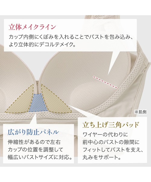 BRADELIS NEWYORK(ブラデリスニューヨーク)の「ビューティフルレースハートフルカップブラ25 ブラデリス 補正下着 補整(ブラジャー・レディース・ピンクベージュ/ブルー/グレー・M/L/LL/3L/4L/5L/S)」の17枚目の写真