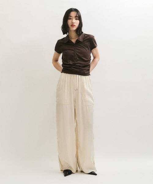 ADAM ET ROPE'（アダムエロペ）の「ディープネックポロシャツ（ポロシャツ・レディース・ブラウン系その他/ブルー系その他4/キナリ・FREE）」の5枚目の写真