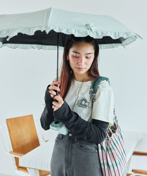 FREAK'S STORE（フリークスストア）の「icy/アイシー まるで重ね着冷感UVアームカバー（アームカバー・レディース・ホワイト/ブラック・ONE SIZE）」の7枚目の写真