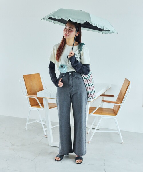 FREAK'S STORE（フリークスストア）の「icy/アイシー まるで重ね着冷感UVアームカバー（アームカバー・レディース・ホワイト/ブラック・ONE SIZE）」の4枚目の写真