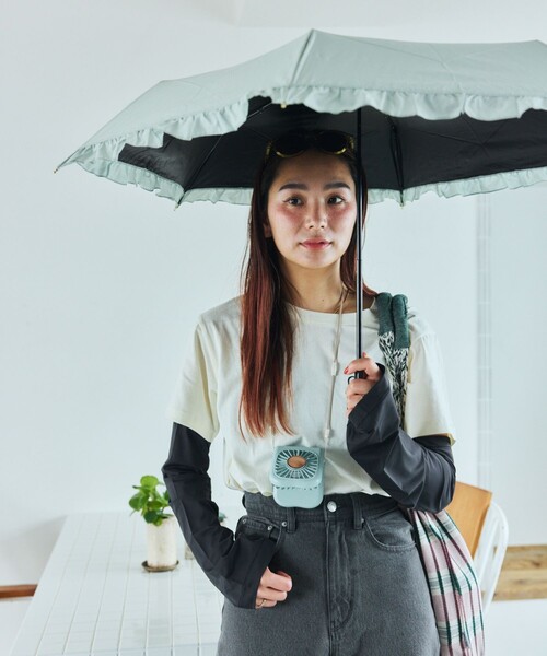 FREAK'S STORE（フリークスストア）の「icy/アイシー まるで重ね着冷感UVアームカバー（アームカバー・レディース・ホワイト/ブラック・ONE SIZE）」の3枚目の写真