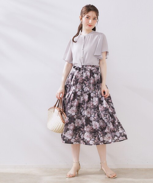 couture brooch(クチュールブローチ)の「【キレイめ・通勤】前後2WAY楊柳フレアー袖ブラウス(シャツ/ブラウス・レディース・ホワイト系3/ライトグレー/ブラック・36/38/40/42)」の9枚目の写真