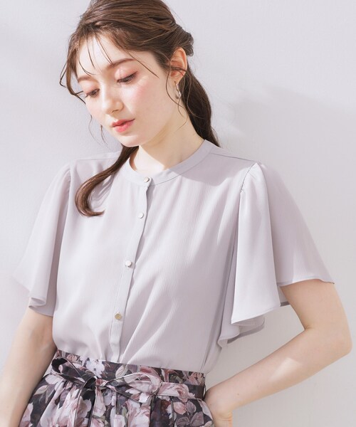 couture brooch(クチュールブローチ)の「【キレイめ・通勤】前後2WAY楊柳フレアー袖ブラウス(シャツ/ブラウス・レディース・ホワイト系3/ライトグレー/ブラック・36/38/40/42)」の13枚目の写真