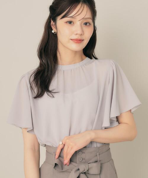 couture brooch(クチュールブローチ)の「【キレイめ・通勤】前後2WAY楊柳フレアー袖ブラウス(シャツ/ブラウス・レディース・ホワイト系3/ライトグレー/ブラック・36/38/40/42)」の17枚目の写真