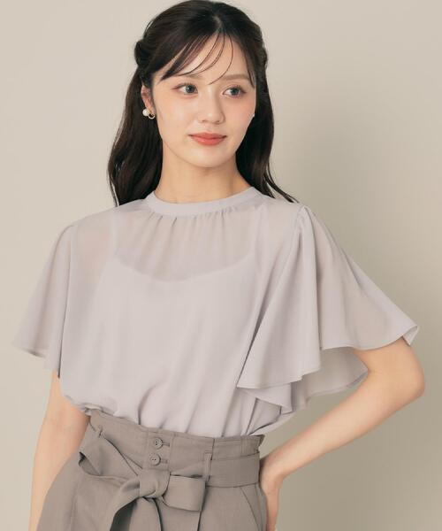 couture brooch(クチュールブローチ)の「【キレイめ・通勤】前後2WAY楊柳フレアー袖ブラウス(シャツ/ブラウス・レディース・ホワイト系3/ライトグレー/ブラック・36/38/40/42)」の18枚目の写真