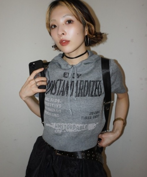 JEANASIS(ジーナシス)の「【25quee】ロゴニットフーディSS/497156(ニット/セーター・レディース・ホワイト系その他/グレー系その他/ブルー系その他・FREE)」の2枚目の写真
