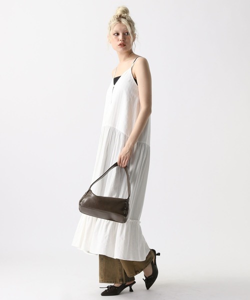 FOREVER 21（フォーエバー トゥエンティーワン）の「【2025SS】コットンロングキャミワンピース（ワンピース・レディース・オフホワイト/ブラック・FREE）」の7枚目の写真