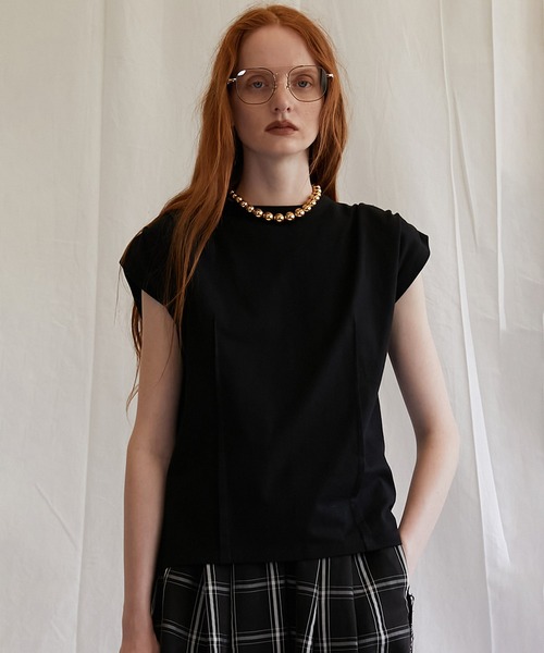 PRANK PROJECT(プランクプロジェクト)の「パワーショルダーTシャツ / Power Shoulder T-Shirt(Tシャツ/カットソー・レディース・ブラック/ホワイト/レッド・FREE)」の2枚目の写真