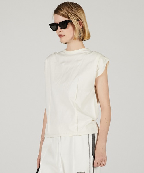 PRANK PROJECT(プランクプロジェクト)の「パワーショルダーTシャツ / Power Shoulder T-Shirt(Tシャツ/カットソー・レディース・ブラック/ホワイト/レッド・FREE)」の7枚目の写真