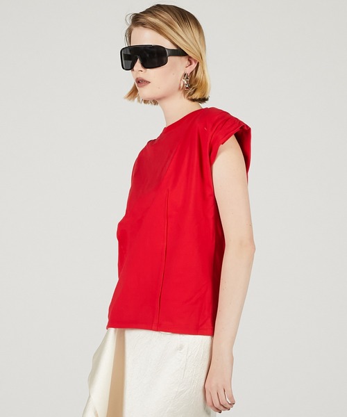 PRANK PROJECT(プランクプロジェクト)の「パワーショルダーTシャツ / Power Shoulder T-Shirt(Tシャツ/カットソー・レディース・ブラック/ホワイト/レッド・FREE)」の11枚目の写真