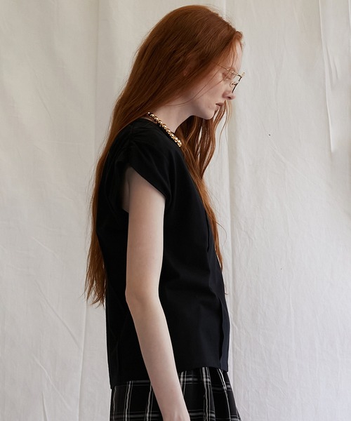 PRANK PROJECT(プランクプロジェクト)の「パワーショルダーTシャツ / Power Shoulder T-Shirt(Tシャツ/カットソー・レディース・ブラック/ホワイト/レッド・FREE)」の22枚目の写真