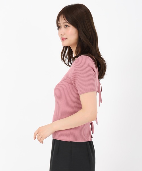 MISCH MASCH(ミッシュマッシュ)の「2025春夏新作 2wayリボン半袖リブニット(ニット/セーター・レディース・ピンク/ホワイト/ブラック・フリ-)」の15枚目の写真