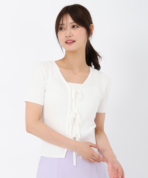 MISCH MASCH(ミッシュマッシュ)の「2025春夏新作 2wayリボン半袖リブニット(ニット/セーター・レディース・ピンク/ホワイト/ブラック・フリ-)」の14枚目の写真