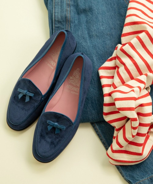 Dot＆Stripes CHILD WOMAN（ドットアンドストライプス　チャイルドウーマン）の「ARTESANOS ベロアベルジャンシューズ（ローファー・レディース・ネイビー/ピンク/ブラウン・36/37/38）」の11枚目の写真