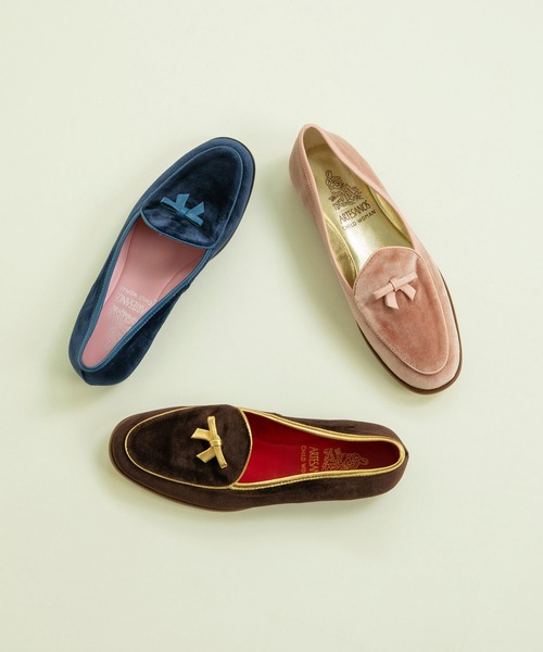 Dot＆Stripes CHILD WOMAN（ドットアンドストライプス　チャイルドウーマン）の「ARTESANOS ベロアベルジャンシューズ（ローファー・レディース・ネイビー/ピンク/ブラウン・36/37/38）」の15枚目の写真