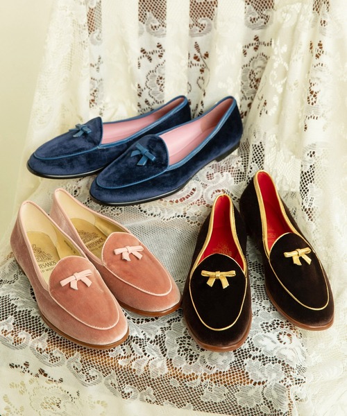 Dot＆Stripes CHILD WOMAN（ドットアンドストライプス　チャイルドウーマン）の「ARTESANOS ベロアベルジャンシューズ（ローファー・レディース・ネイビー/ピンク/ブラウン・36/37/38）」の22枚目の写真