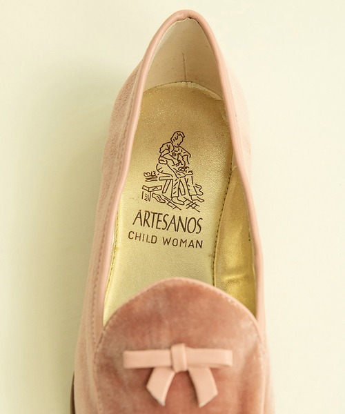 Dot＆Stripes CHILD WOMAN（ドットアンドストライプス　チャイルドウーマン）の「ARTESANOS ベロアベルジャンシューズ（ローファー・レディース・ネイビー/ピンク/ブラウン・36/37/38）」の8枚目の写真